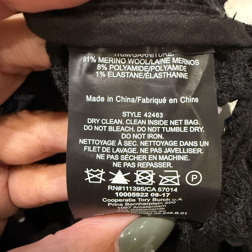 EUC Tory Burch Black Lansing Sequin Open Knit Sweater Long Sleeve – Size XLarge - Picture 8 of 10